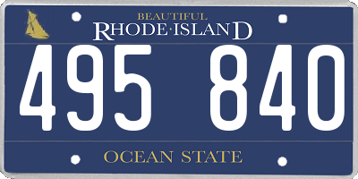 RI license plate 495840