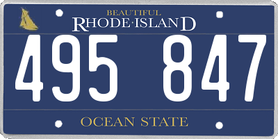 RI license plate 495847