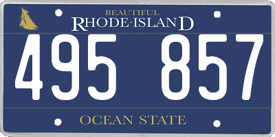 RI license plate 495857