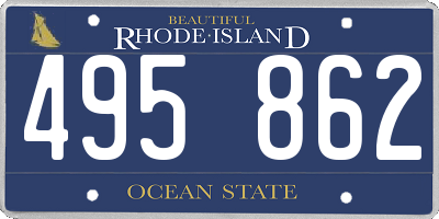 RI license plate 495862