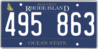 RI license plate 495863