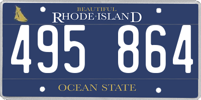 RI license plate 495864