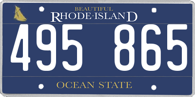 RI license plate 495865