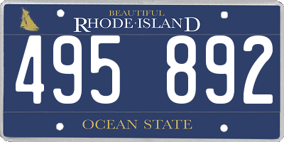 RI license plate 495892