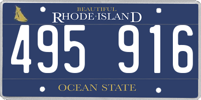 RI license plate 495916