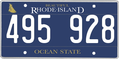 RI license plate 495928