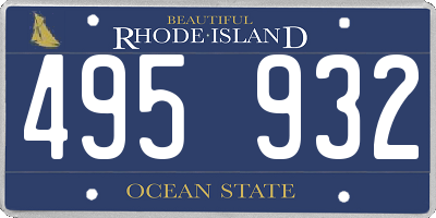 RI license plate 495932
