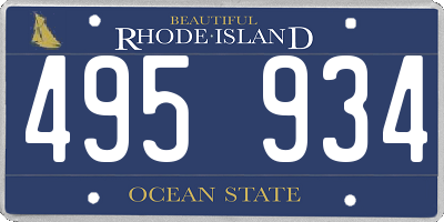 RI license plate 495934
