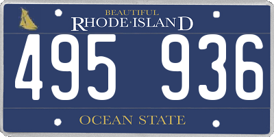 RI license plate 495936