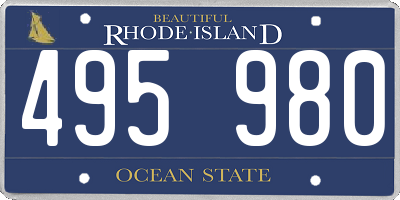 RI license plate 495980
