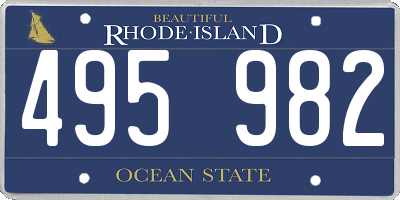 RI license plate 495982