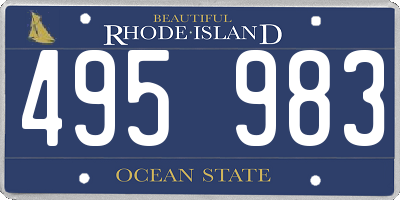 RI license plate 495983
