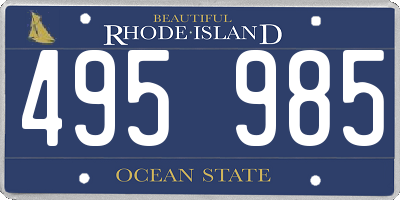 RI license plate 495985