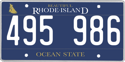 RI license plate 495986
