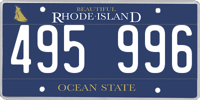 RI license plate 495996