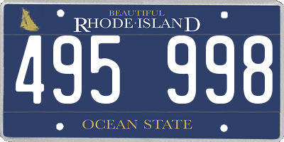 RI license plate 495998