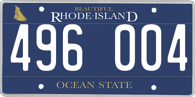 RI license plate 496004