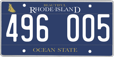 RI license plate 496005