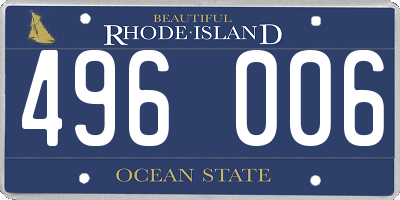 RI license plate 496006
