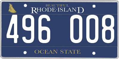 RI license plate 496008