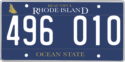 RI license plate 496010