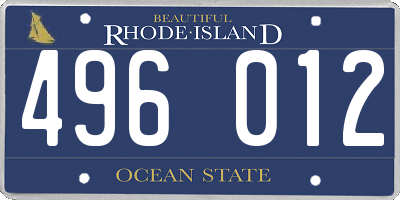 RI license plate 496012