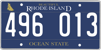 RI license plate 496013