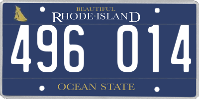 RI license plate 496014