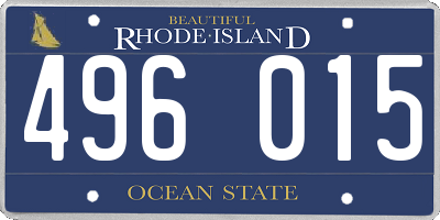 RI license plate 496015