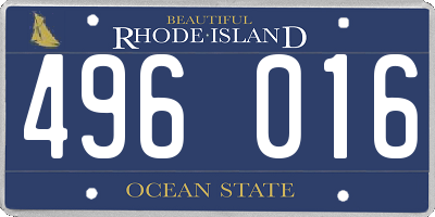 RI license plate 496016