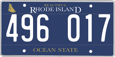 RI license plate 496017