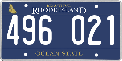 RI license plate 496021