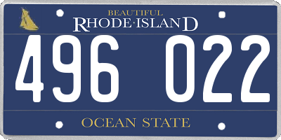 RI license plate 496022