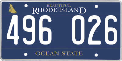 RI license plate 496026