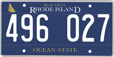 RI license plate 496027