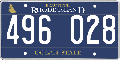 RI license plate 496028