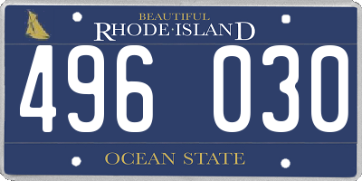 RI license plate 496030