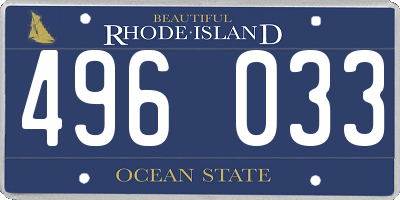 RI license plate 496033