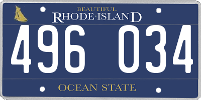 RI license plate 496034