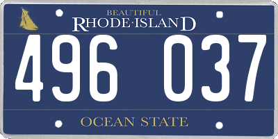 RI license plate 496037