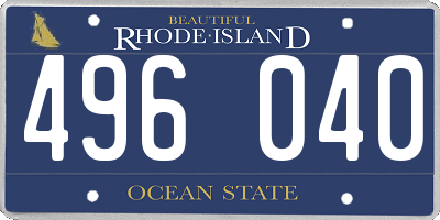 RI license plate 496040