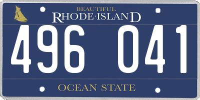 RI license plate 496041