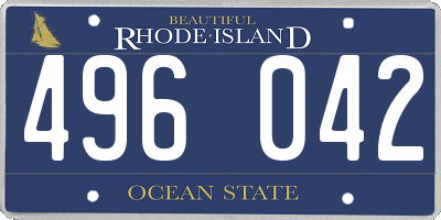 RI license plate 496042