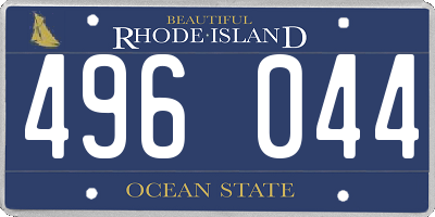 RI license plate 496044
