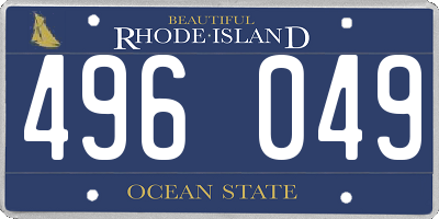 RI license plate 496049