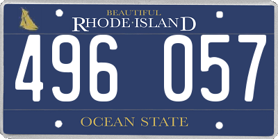 RI license plate 496057