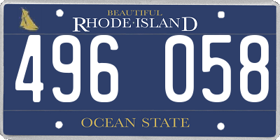 RI license plate 496058