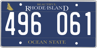 RI license plate 496061