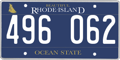 RI license plate 496062