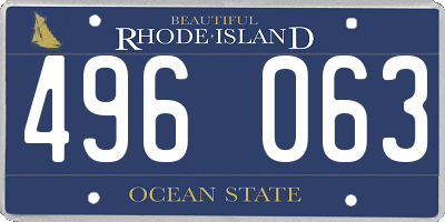 RI license plate 496063